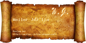 Weiler Júlia névjegykártya